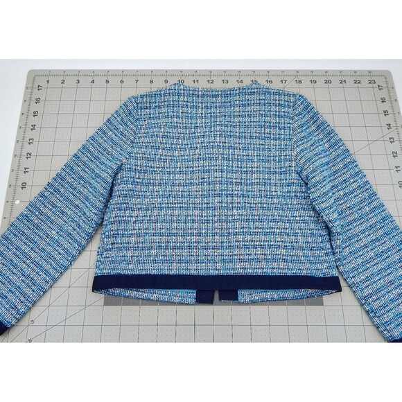 Janie And Jack Blue Boucle Tweed Jacket Button Down Grosgrain Trim Girls Sz4 NWT - Picture 7 of 7